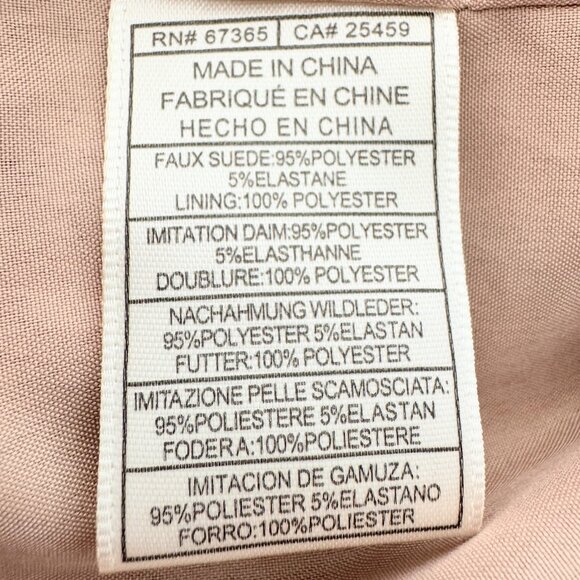 BB Dakota Steve Madden Faux Suede Moto Biker Jacket Tan Cropped Zip S - Picture 12 of 12